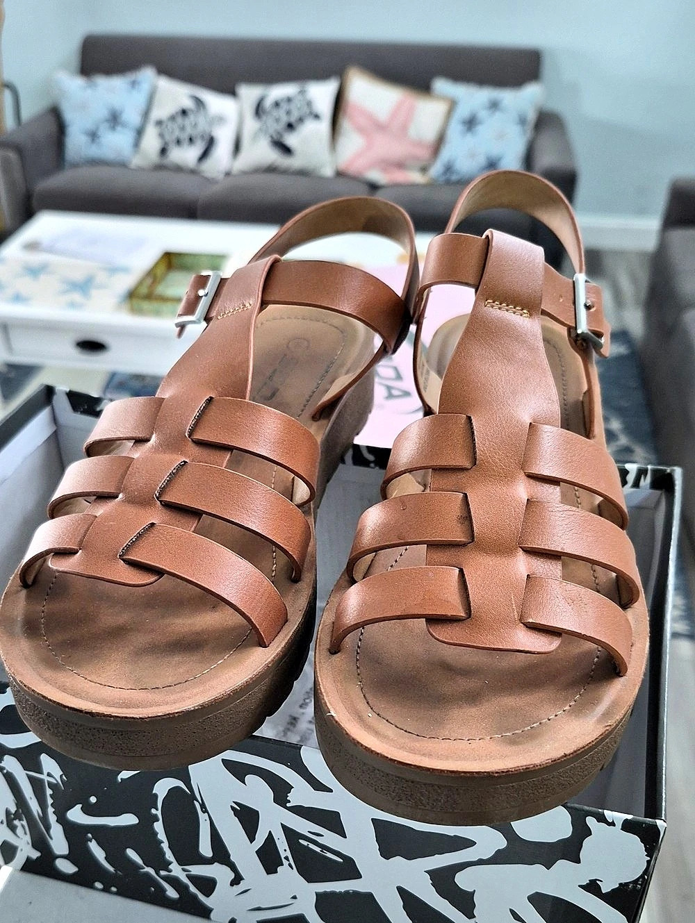 Soda Siesta-S Brown Strappy Sandals US 8
